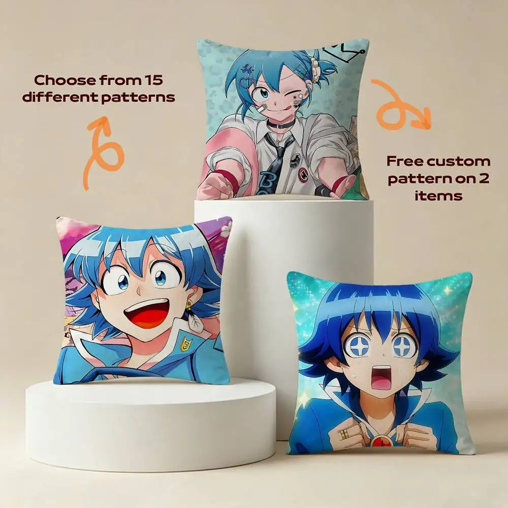Iruma Suzuki Welcome to Demon School Square Sofa Pillow Cover Solid Color Living Room Home Decor Cushion Case