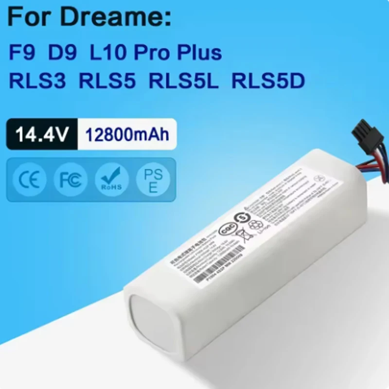 

14.4V Robotic Vacuum Cleaner Replacement Battery For Dreame F9 D9 L10 Z10 Pro Plus MAX RLS3 RLS5 RLS5L RLS5D Accessories Parts