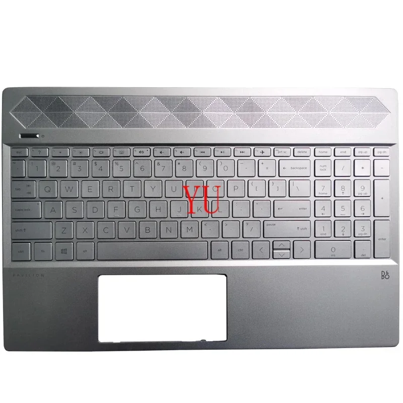 New US Keyboard For HP Pavilion 15-CW 15-CS TPN-Q208 TPN-Q210 With Palmrest Upper Cover Case Silver