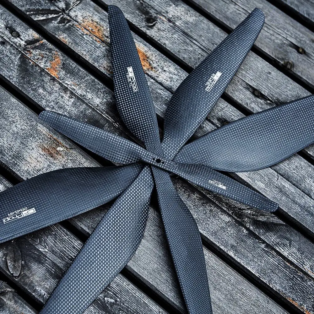 LIGPOWER P24*7.2 10mm Hole Polished Black Carbon Fiber 15KG Foldable Heavy Lifting Dr-one Propeller CE Certified