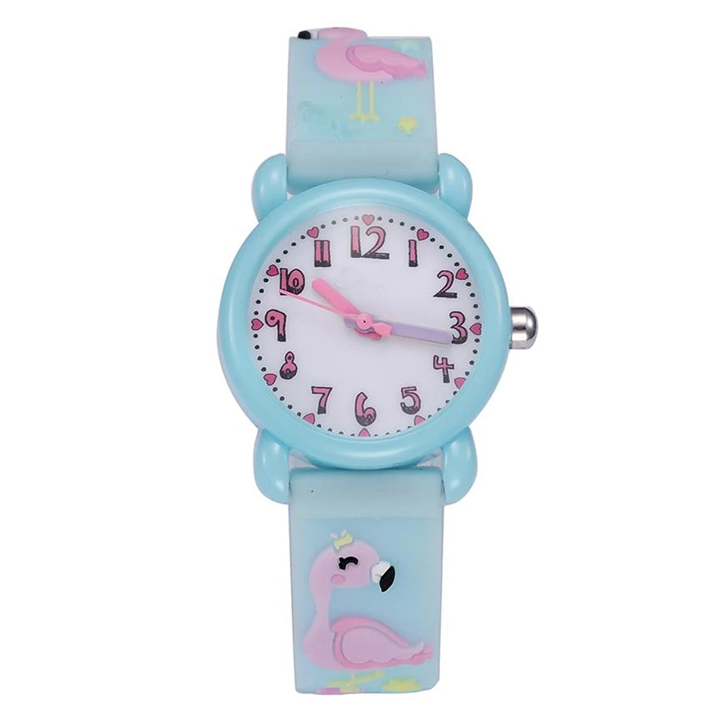 

Fashionable 3D Cartoon Flamingo Kids Watch Waterproof Wrist Watch Comfortable Design For Children Light Adorable
