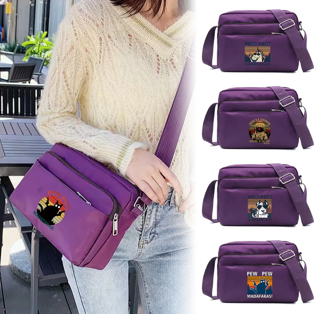 

Single Shoulder Bag High-quality Pew Pattern Printing Series Lightweight Travel Portable Large Capacity Women Storage Pack