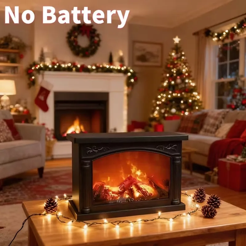 

Светодиодная каминная лампа в винтажном стиле с реалистичным эффектом пламени, USB-батарея, домашний светильник для комнаты на Рождество, Хэллоуин