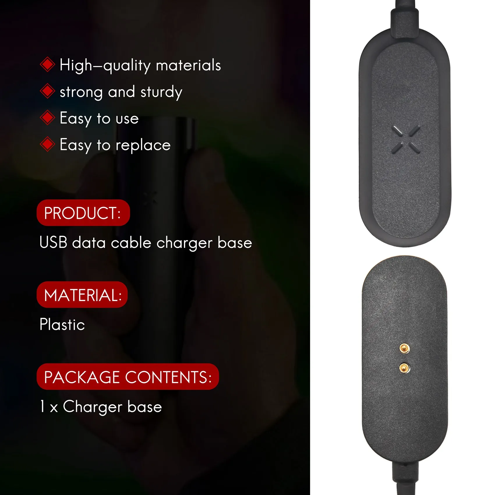 Base de carga de repuesto + Cable USB para PAX 3 PAX 2, accesorios de carga