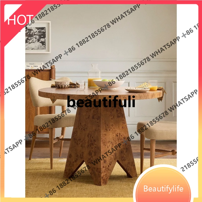 

D07 Обеденный стол Tree Tumor Круглый французский винтажный журнальный столик для гостиной Столовая Домашнее искусство