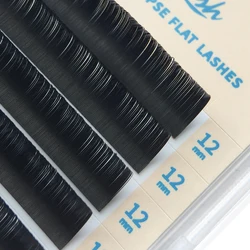 GLAMLASH Ellipse Flat Lashes Soft Split-tips Fake Eyelash Extension Individual Eyelashes Nature Flat Ellipse Eyelashes Supplies