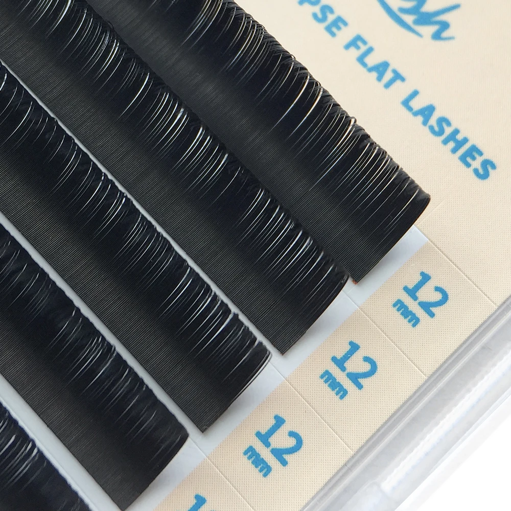 GLAMLASH Ellipse Flat Lashes Soft Split-tips Fake Eyelash Extension Individual Eyelashes Nature Flat Ellipse Eyelashes Supplies