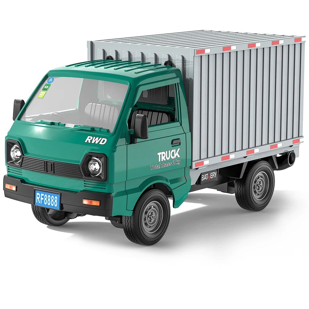 Nuevo 9IMOD KF21 RC camión coche 1:16 2,4G camioneta de escalada de deriva 2WD Van con luces LED de pulverización Control remoto modelo vehículo chico