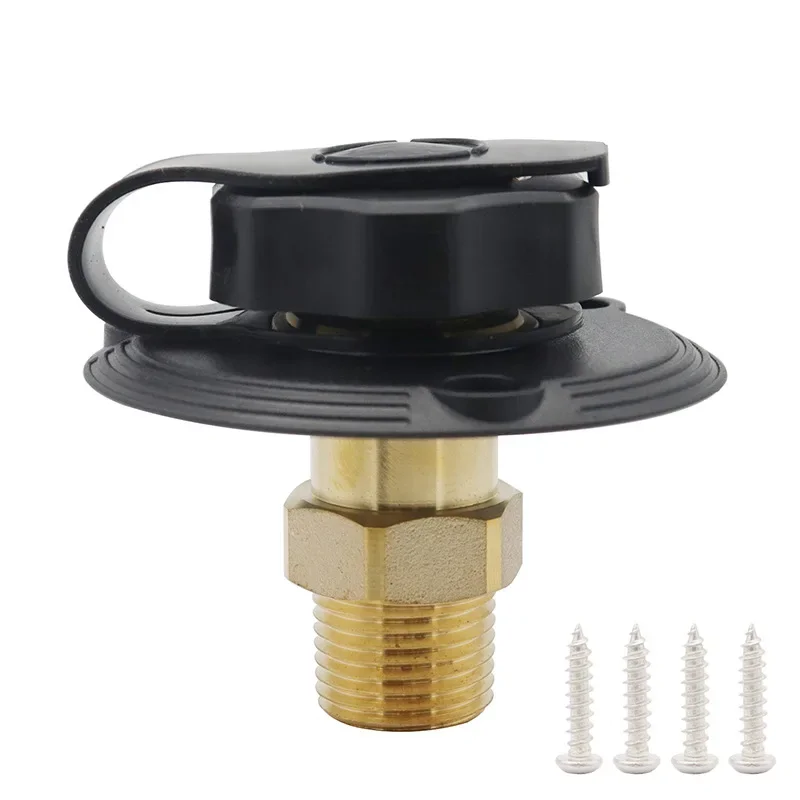 RV Ship Flange Ring Port Leak-proof Inlet Threaded Interface, Brass Plus Check Valve Filter Outlet