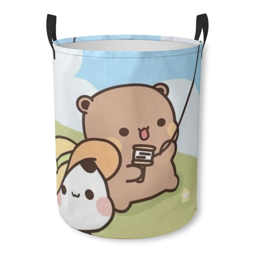 One Two Bubu Little Bear Bundle Device Laundry Basket Fabric Laundry Moving Folding Dirty Laundry Basket Cartoon