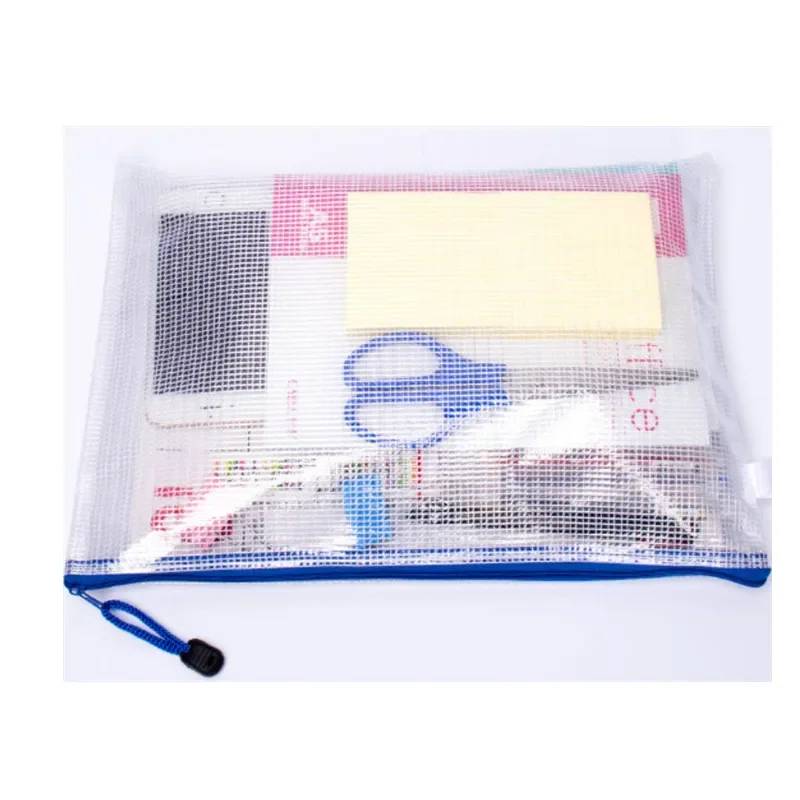 1pcs A3 A4 A5 A6 Waterproof Plastic Zipper Paper File Folder Book Pencil Pen Case Bag File document bags office student supply