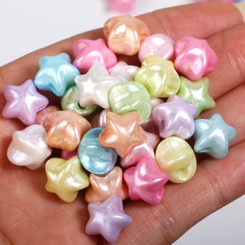 50pcs 12mm Acrylic Pastel Colored Star Beads Handmade Loose Spacer Beads For Jewelry Making Diy Bracelet Necklace Keychain