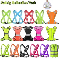 Adjustable Safety Vests Night Walking Highlight Reflective Vest Running Cycling Reflective-Cloth Safety-Vest Riding Equipment