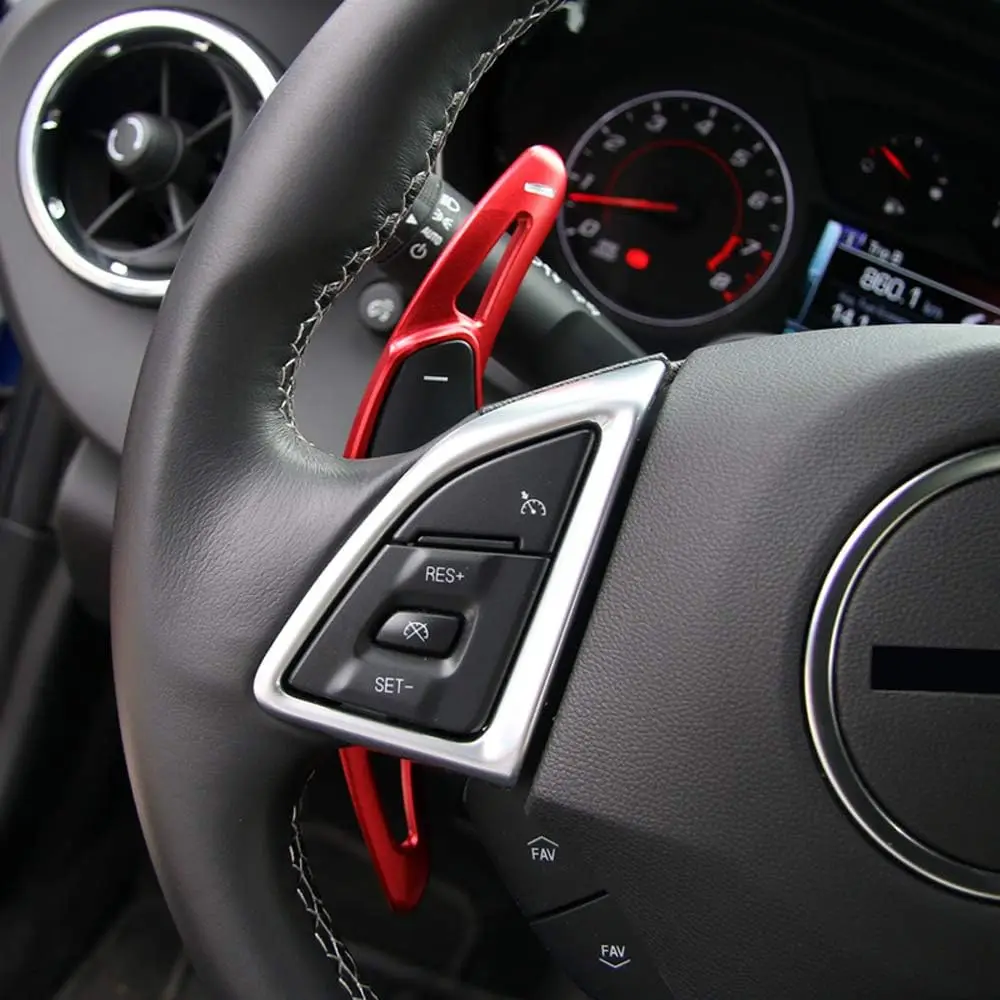 2pcs Interior Accessories Steering Paddle Shift DSG Extensions for Chevy Chevrolet Camaro 2016-2022, C7 Corvette 2014-2019