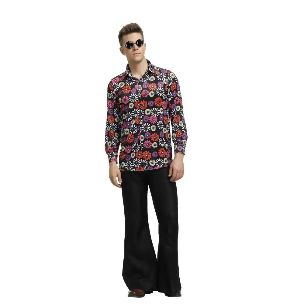 زي رجالي على طراز الهيبيين من السبعينيات، بدلة أداء للهالوين وحفلات التنكر، زي مسرحي تقليدي صيني عرقي