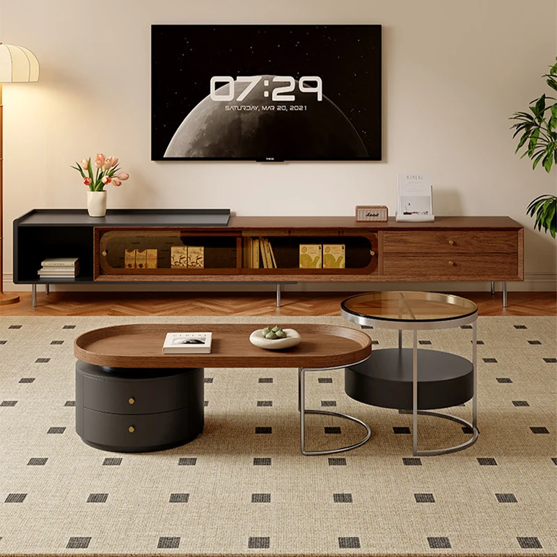 Middle Ancient Style Solid Wood Coffee Table Living Room Small Household Unit Expandable and Movable TV Table for Sale