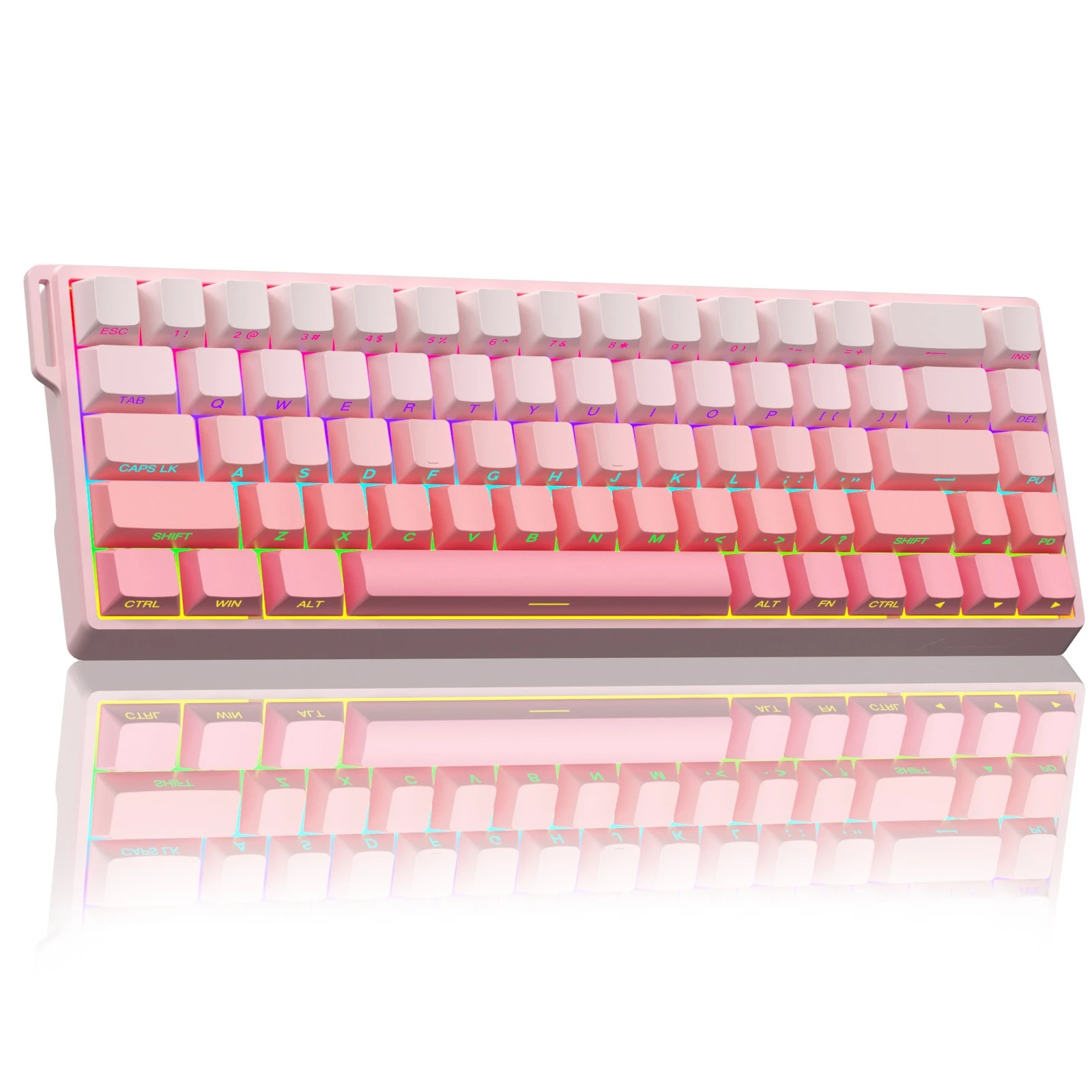 

AULA WiN68 teclado magnetico Mechanical keyboard gaming keyboards ergonomic computer gamer 68% Backlit rgb pc clavier black Pink