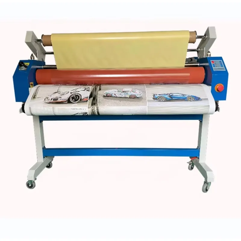 EC-1600Q Semi Automatic Computerized 63inch KT Board Paper Pneumatic Cold Roll Laminating Machine Motor CE Certified Factory