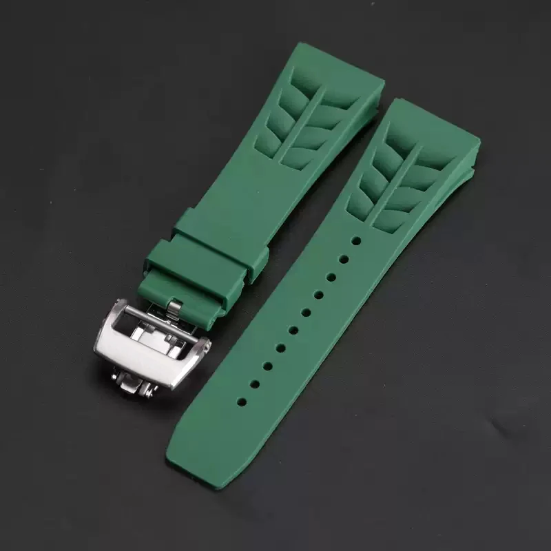 Original Quality Soft Colorful  Waterproof Natural Rubber Watchband For Richard Mille Watch Strap Bracelet Raw Ear Type 25mm*20m