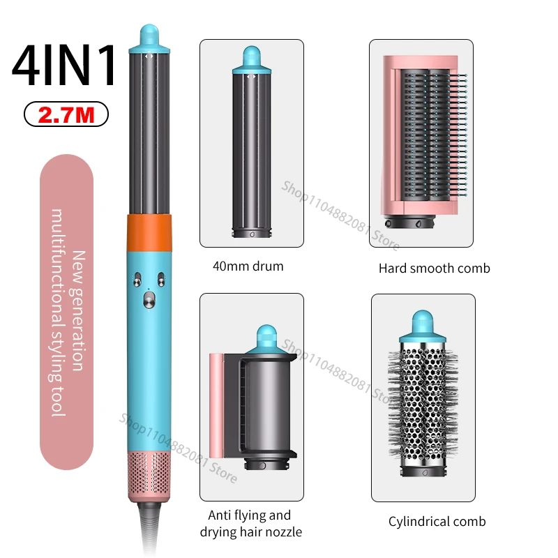 6IN1 Föhn Borstel Wrap 30/40mm Thermische Curling Rechttrekken 1300W Hot/Koude Lucht Auto haar Styling Elektrische Haardroger Borstel - afbeelding 1
