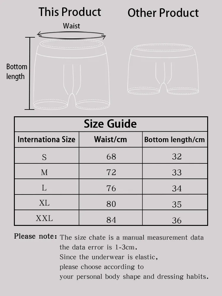 4PCS summer ice silk thin style, smooth, skin-friendly, comfy letter design, men\'s long boxer briefs with gift box