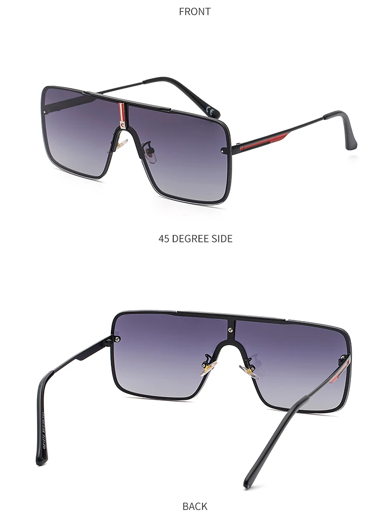 Übergroße Steampunk Einteiler-Sonnenbrille für Herren 2026 Luxusmarke Randlose Punk-Sonnenbrille für Männer Vintage Eyewear Shades – Detail 10