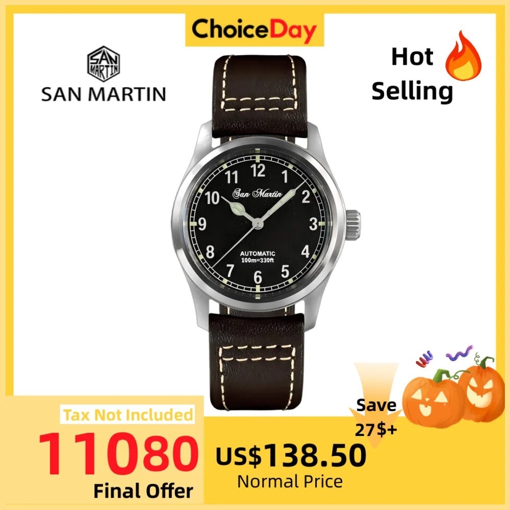 

Часы-пилот San Martin Мужские механические, водостойкие, 10 бар, SN0034B