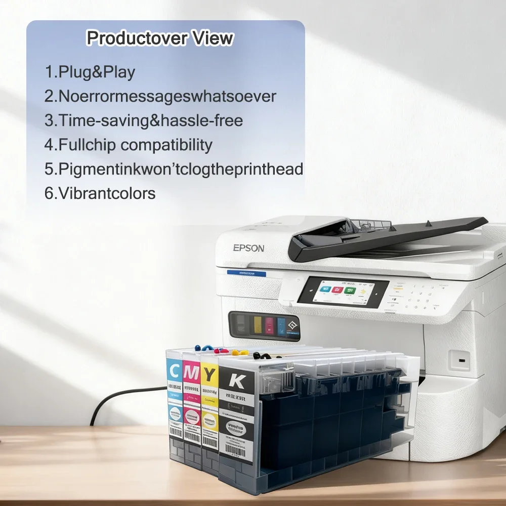 BK-600ml Colors-260ml T04A T04B IB02A IB02B خرطوشة الحبر الملء الفارغة لا رقاقة لإبسون EM-C7100 C7100 WF-C8690 C8190 PX-S7110