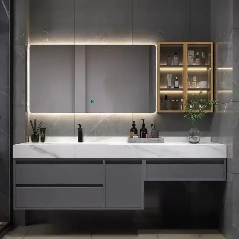 

Простые настенные полки-органайзер, зеркало, умный туалетный столик, светильник для ванной комнаты, роскошный современный рок-мобильный мебель для ванной комнаты Bagno