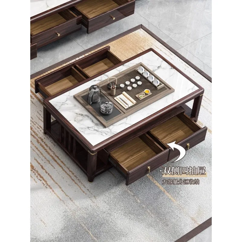 Rock slab coffee table purple gold sandalwood small apartment tea table living room household coffee table