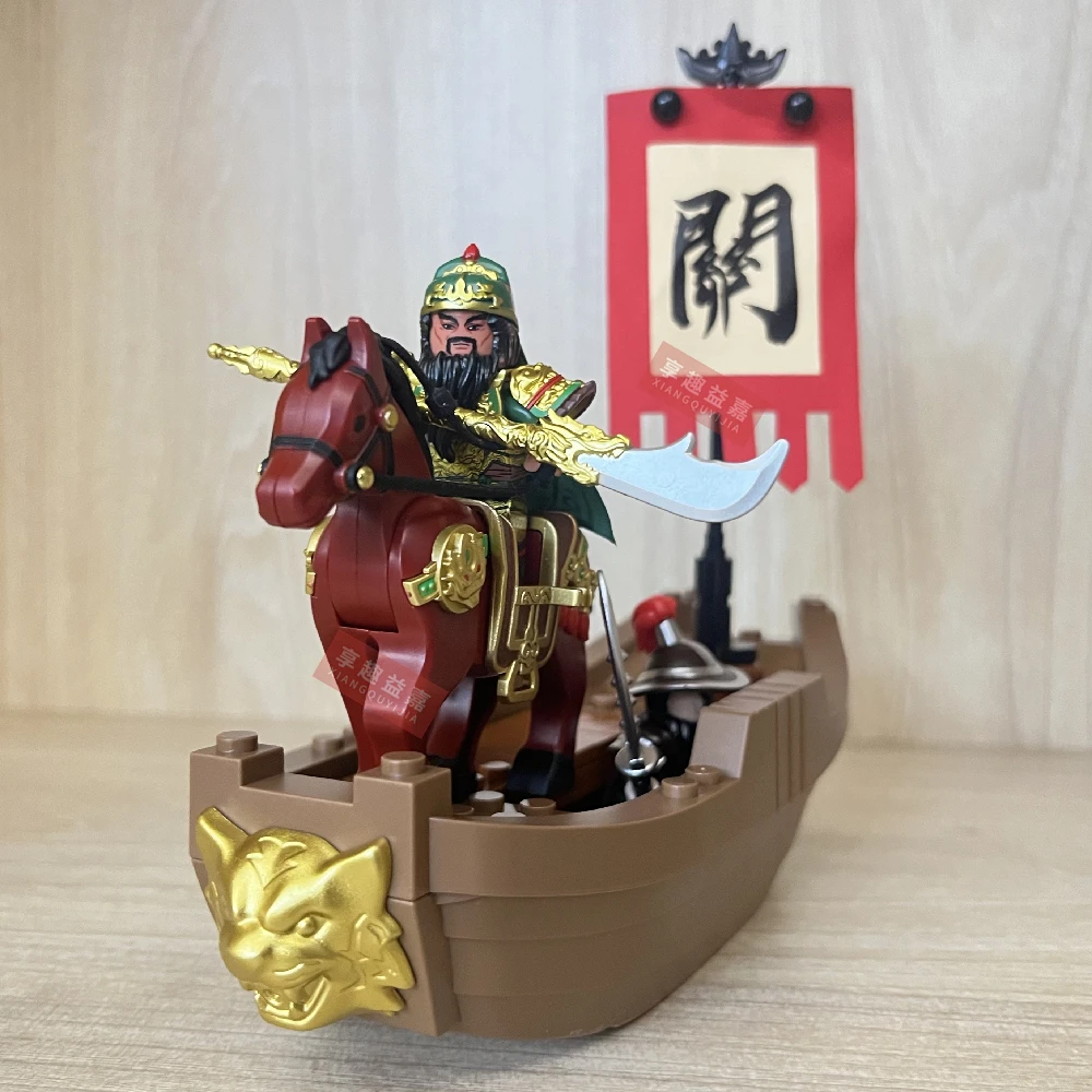 

Medieval warrior Action Figures Guan Yu Battle steed Building Blocks Kid Gift Toy Model Mini Movies Characters Compatible MOC