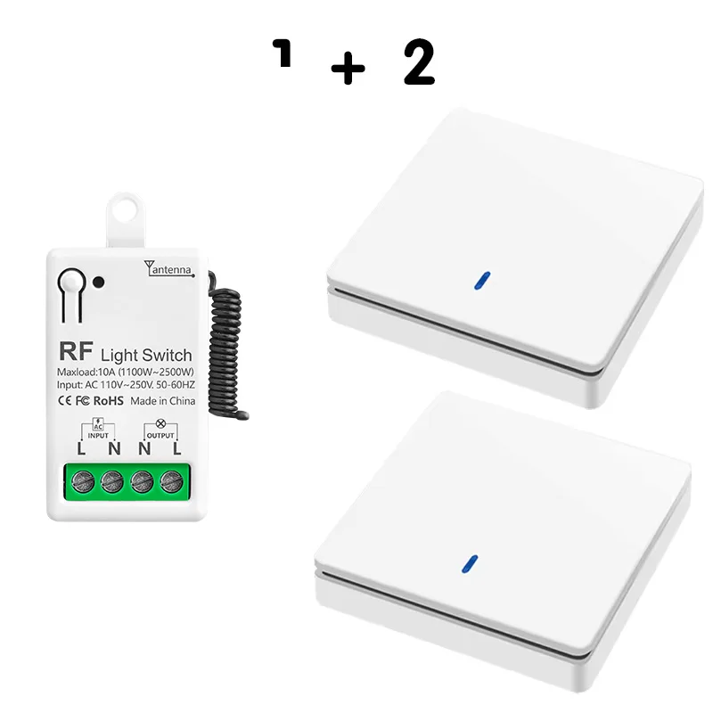 WenQia Wireless Smart Switch Licht RF 433 Mhz 86 Wand Panel Schalter mit Fernbedienung Mini Relais Empfänger 220 V Hause led Licht Lampe Fan 8