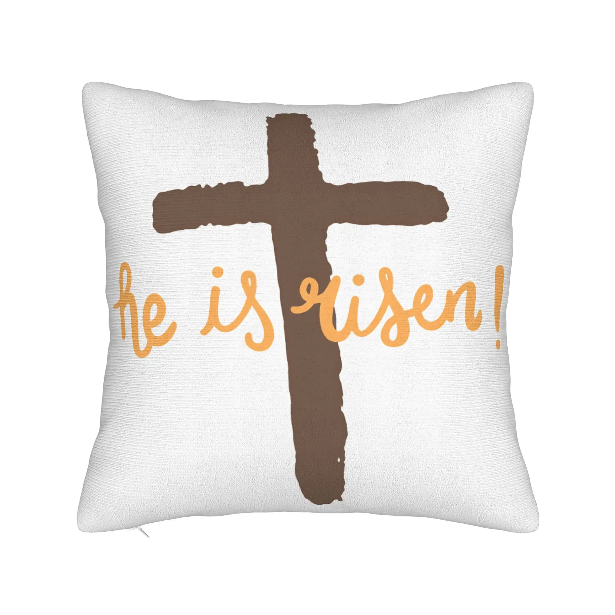 He is Risen Boho Easter Christian Cross Pillow Cover  Morden Pillow Case For Chair Sofa Home Decor Soft Cushion Cover Gift