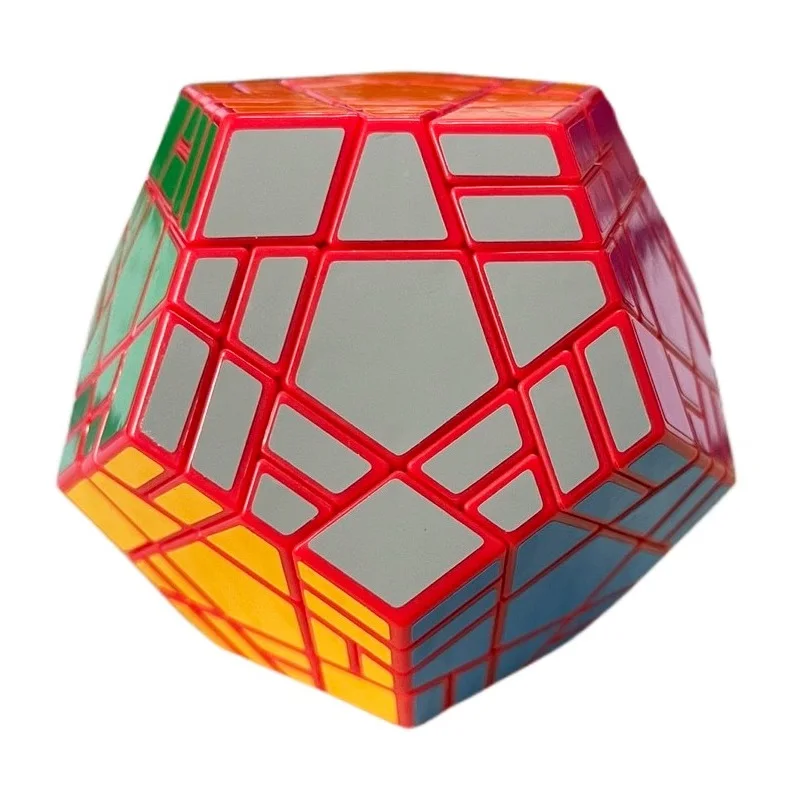 Aj split megaminx edição limitada cubo mágico 5x5 dodecaedro twisty quebra-cabeça cubo mágico cubo vermelho inteligência brinquedo presente do miúdo