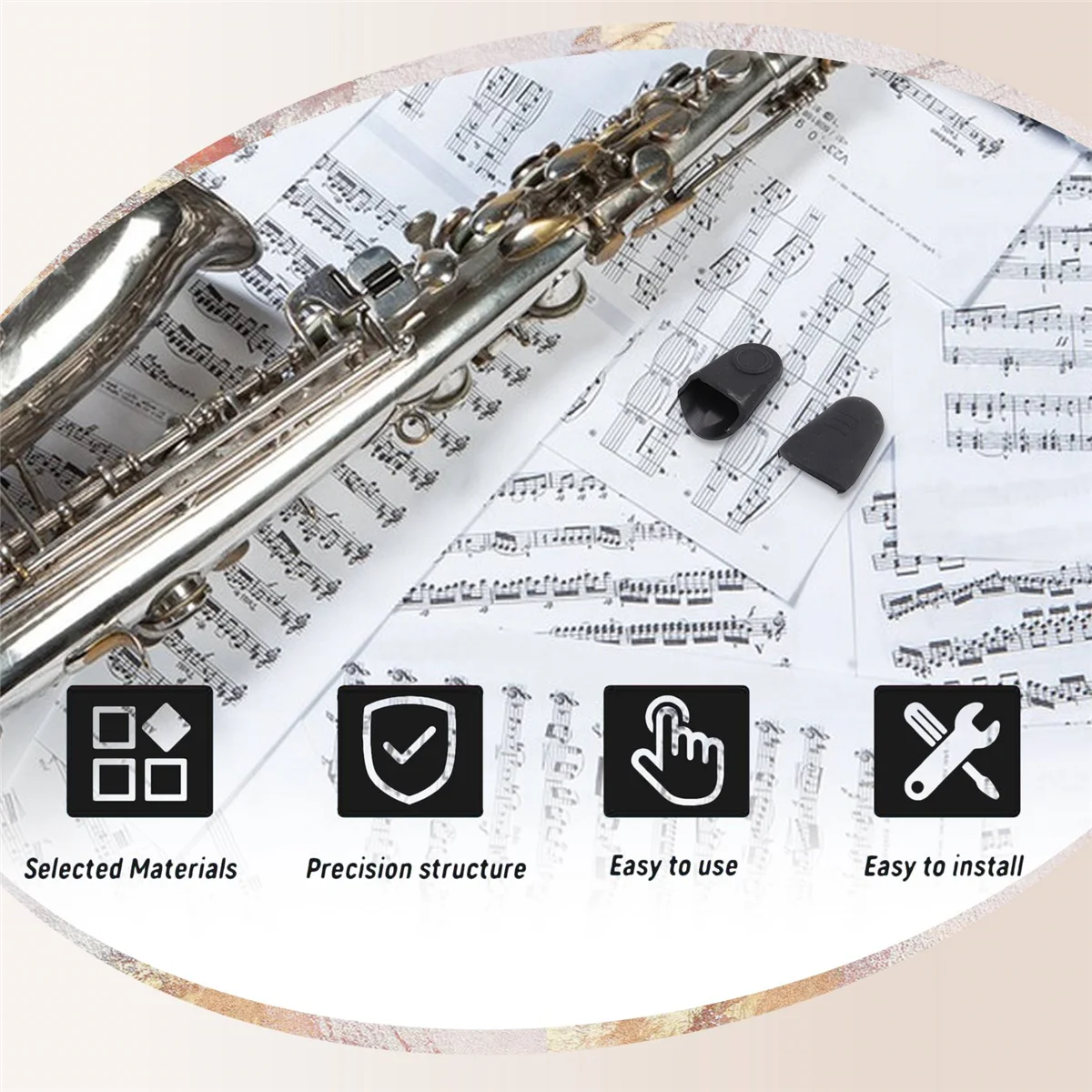 15 ชิ้นยางปากเป่าหมวกคลิป Ligature ป้องกันเคล็ดลับที่ละเอียดอ่อนสําหรับขลุ่ย Clarinet แซ็กโซโฟน Sax อุปกรณ์เสริม