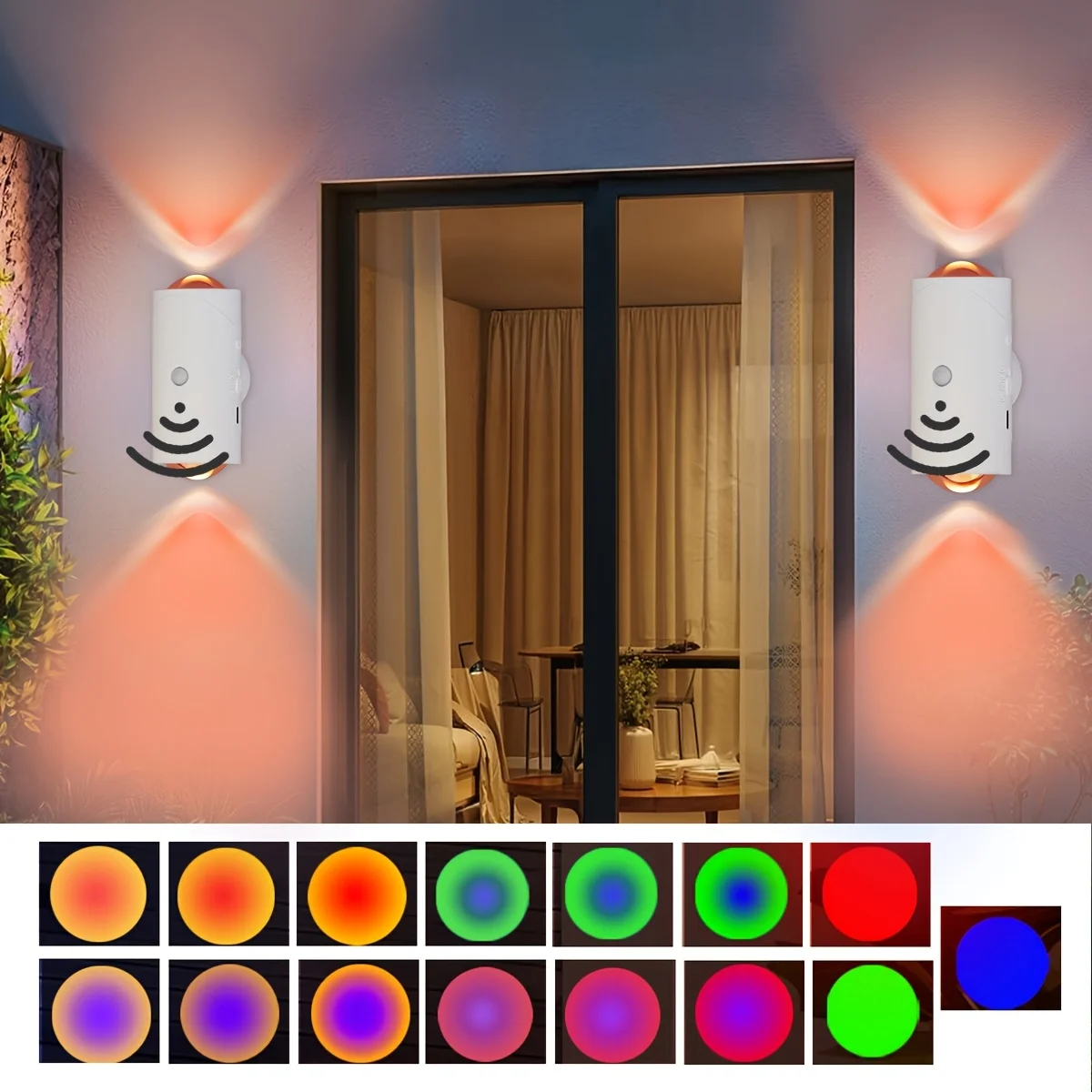 

1/2 светодиодный настенный светильник с датчиком движения, перезаряжаемые через USB бра, магнитный настенный светильник с градиентом RGB для прихожей, комнаты, лестницы, декора, светильник