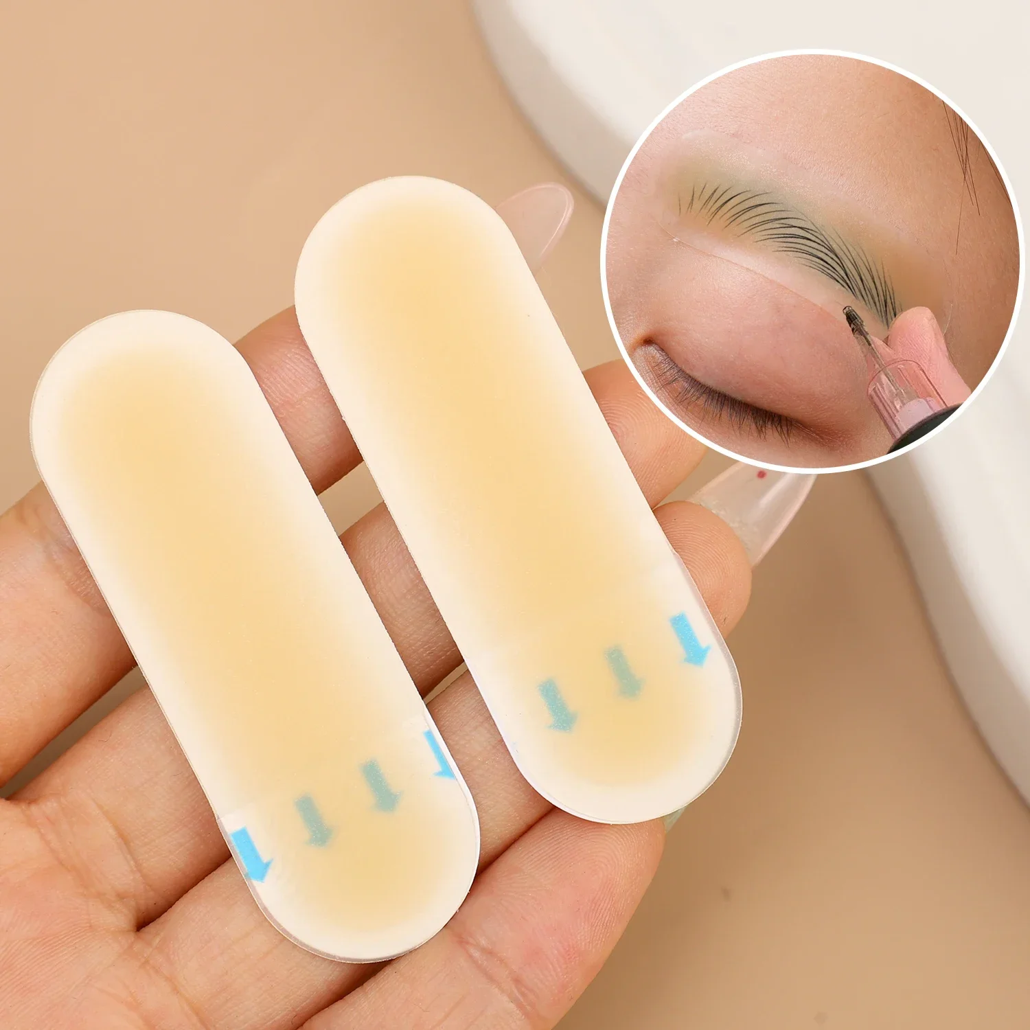 Brow Line Tattoo Transfer Stickers Echte bediening Huidprint Oefen Permanente siliconen wenkbrauwbescherming Trainingsbenodigdheden