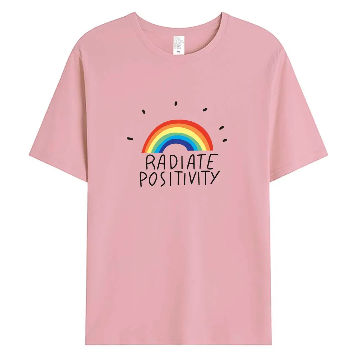 Damskie koszulki T-shirt z tęczowym nadrukiem, damska bawełniana koszulka, moda damska 2025, odzież damska, krótki rękaw, damskie topy — zdjęcie 5