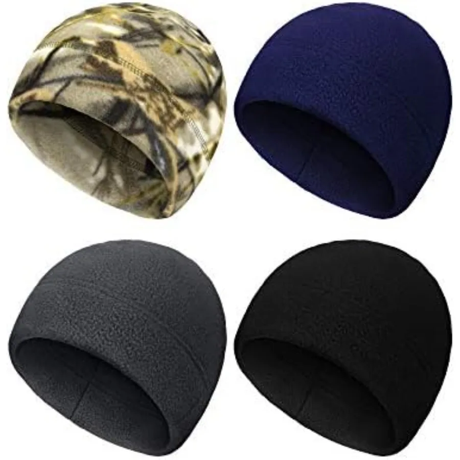 

4 шт., флисовые шапки с черепом для мужчин и женщин, флисовые шапки, теплая мягкая шапка-бини, толстая ветрозащитная зимняя шапка