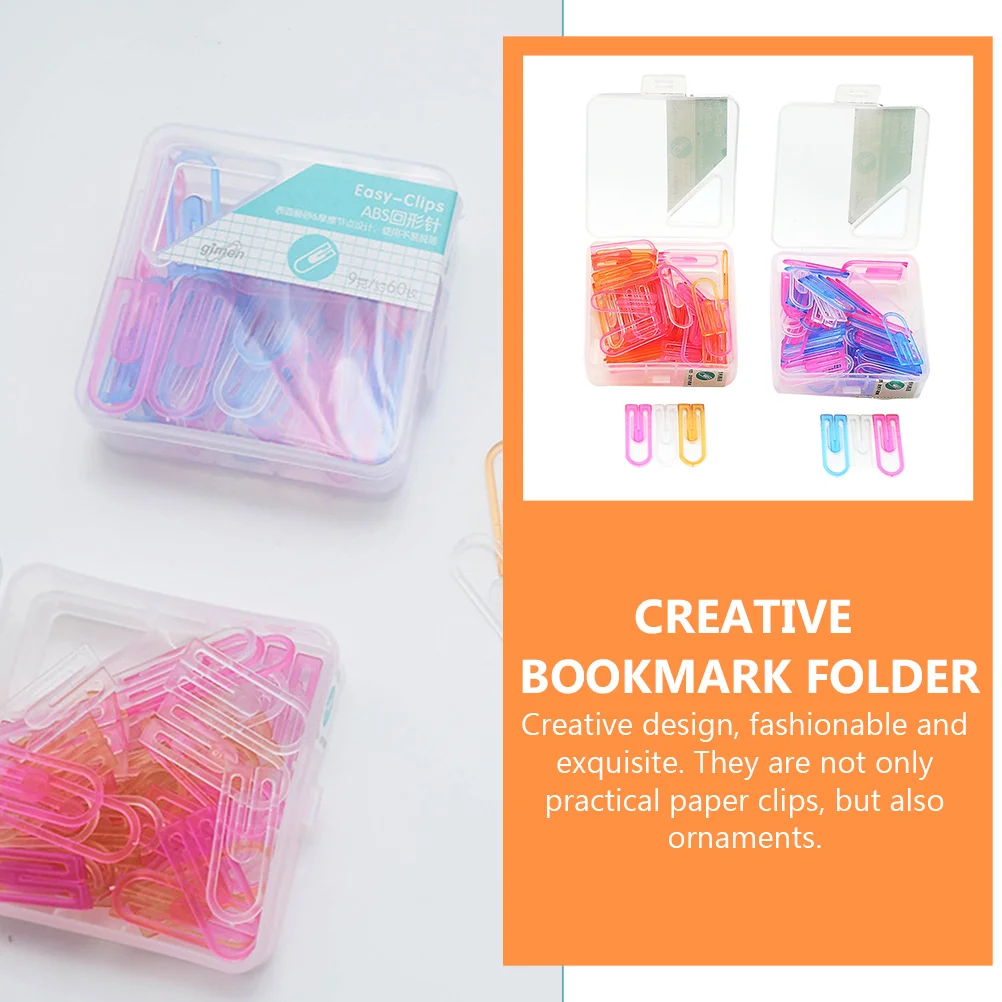 

120Pcs Premium ABS Paper Clips Creative File Organizers Portable Bookmark Clips Decorative Tools