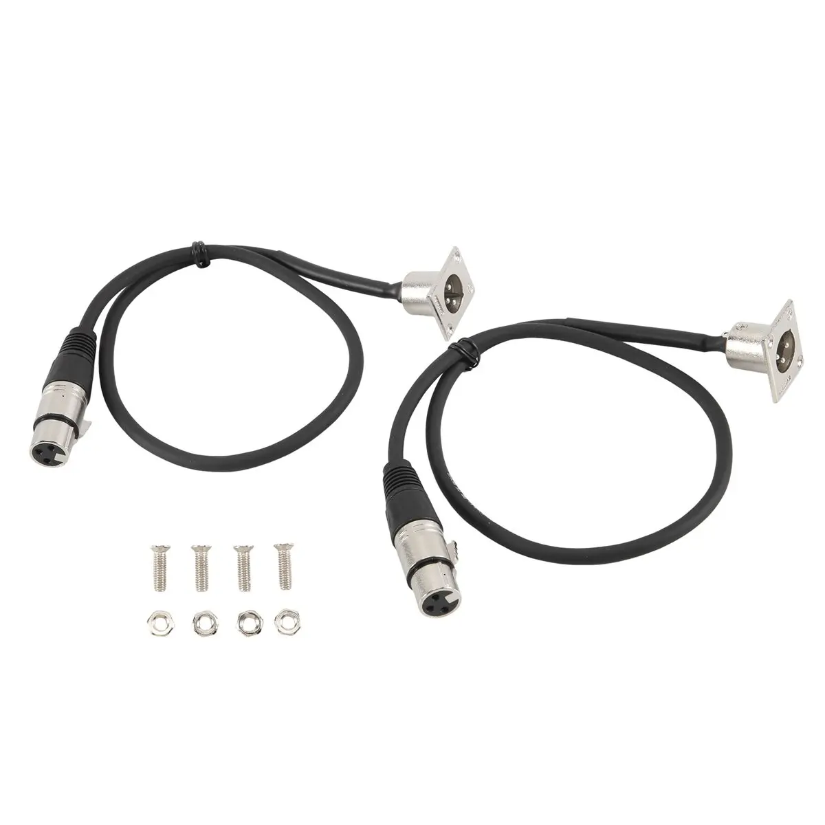 Fits for 2 Pack D Type XLR Cable , Pass Through Connector, D XLR Male to Female for Premium Stage Box, Patch Panel, Panel Mount view 5