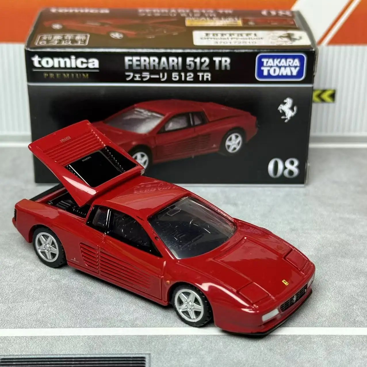 Takara Tomica Premium 08 Ferrari 512 TR Authentic Replica Diecast Car Vintage Supercar Alloy Vehicle Hobby Collectible Ornament image 3