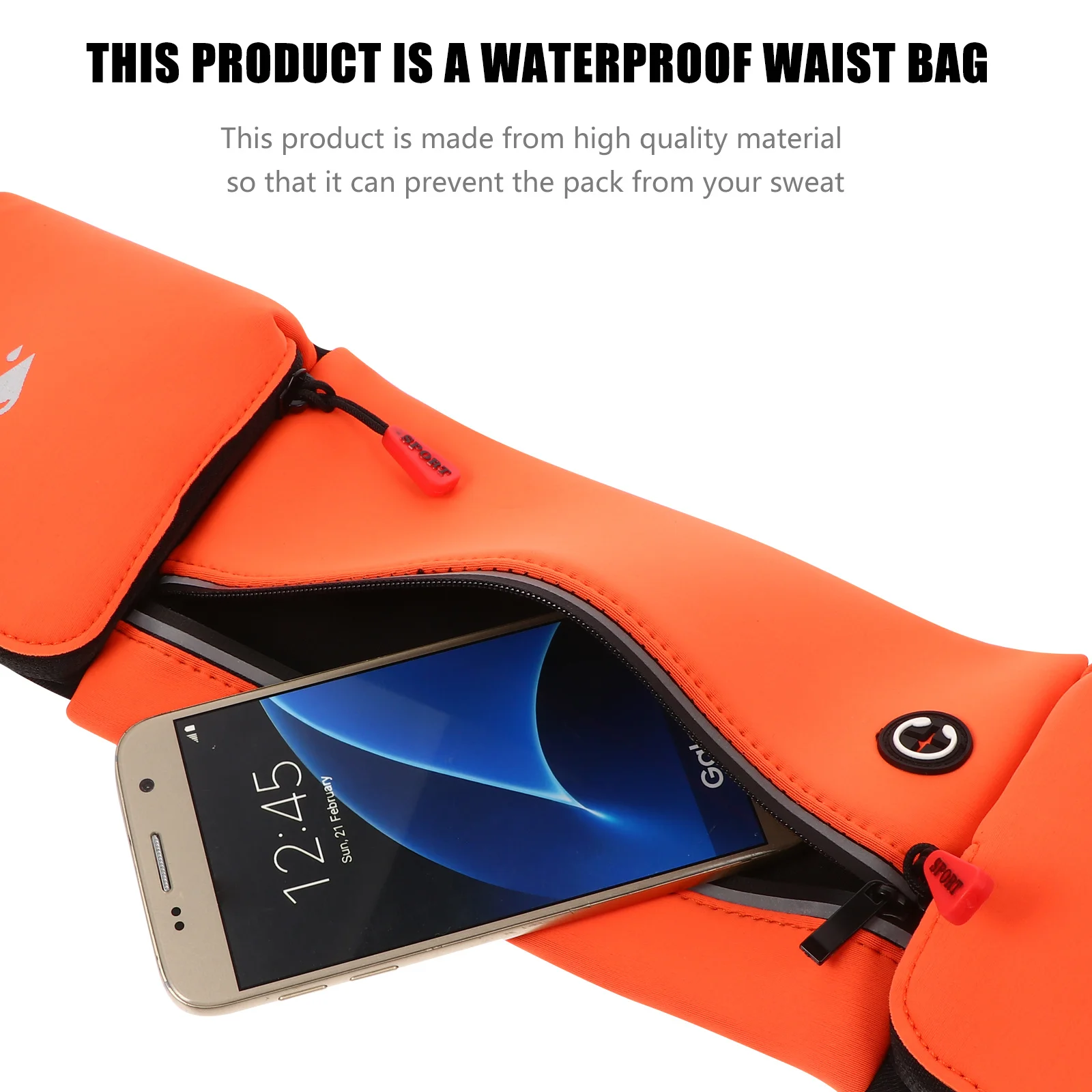 Water Resistant Waist Bag Lightweight No Bloating High Capacity Phone Pouch for Sports Running Jogging Travel Smooth Zipper