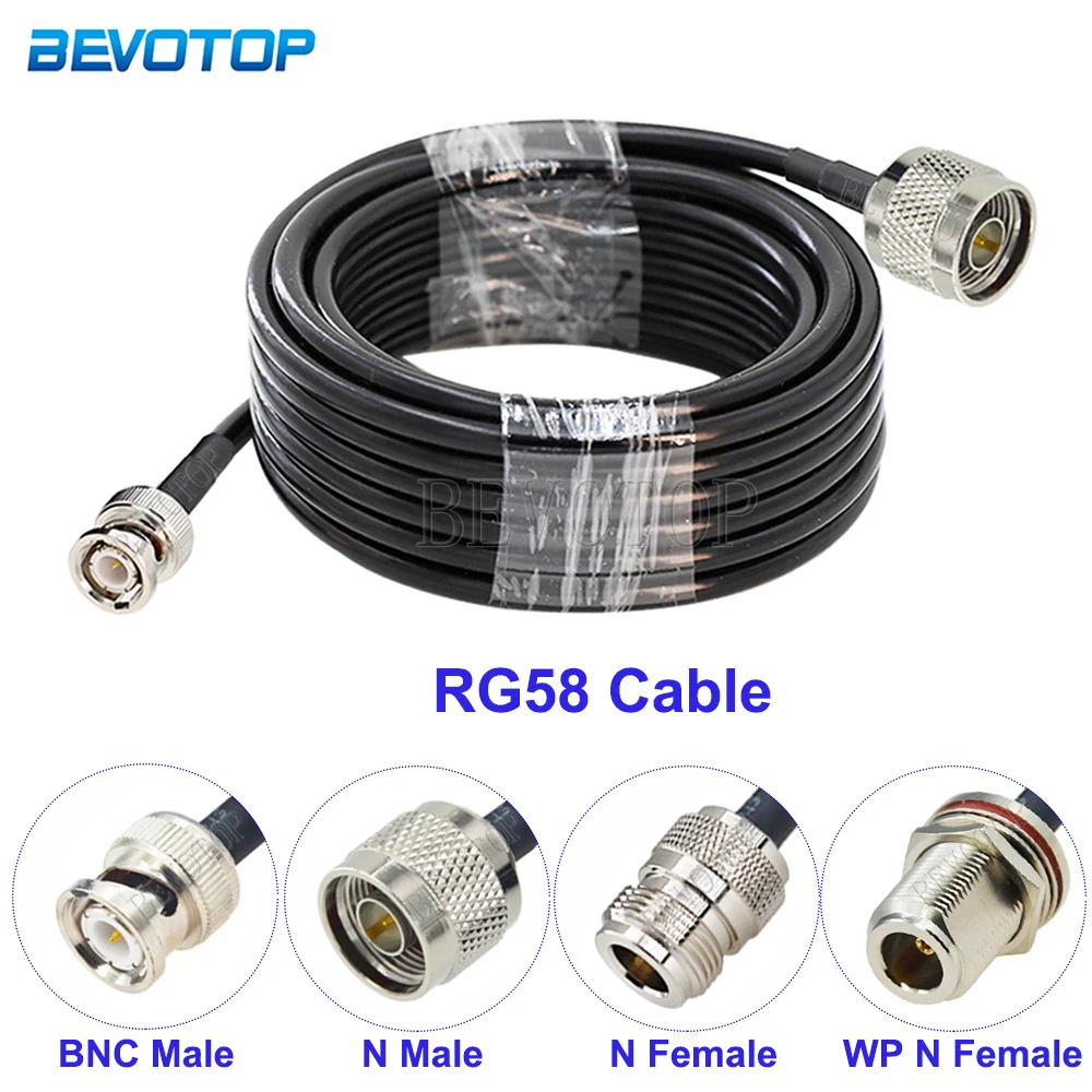 1Pcs RG-58 BNC Male to L16 N Male/N Female Connector 50-3 RG58 50 Ohm RF Coaxial Cable Coax Extension Jumper Pigtail Cord