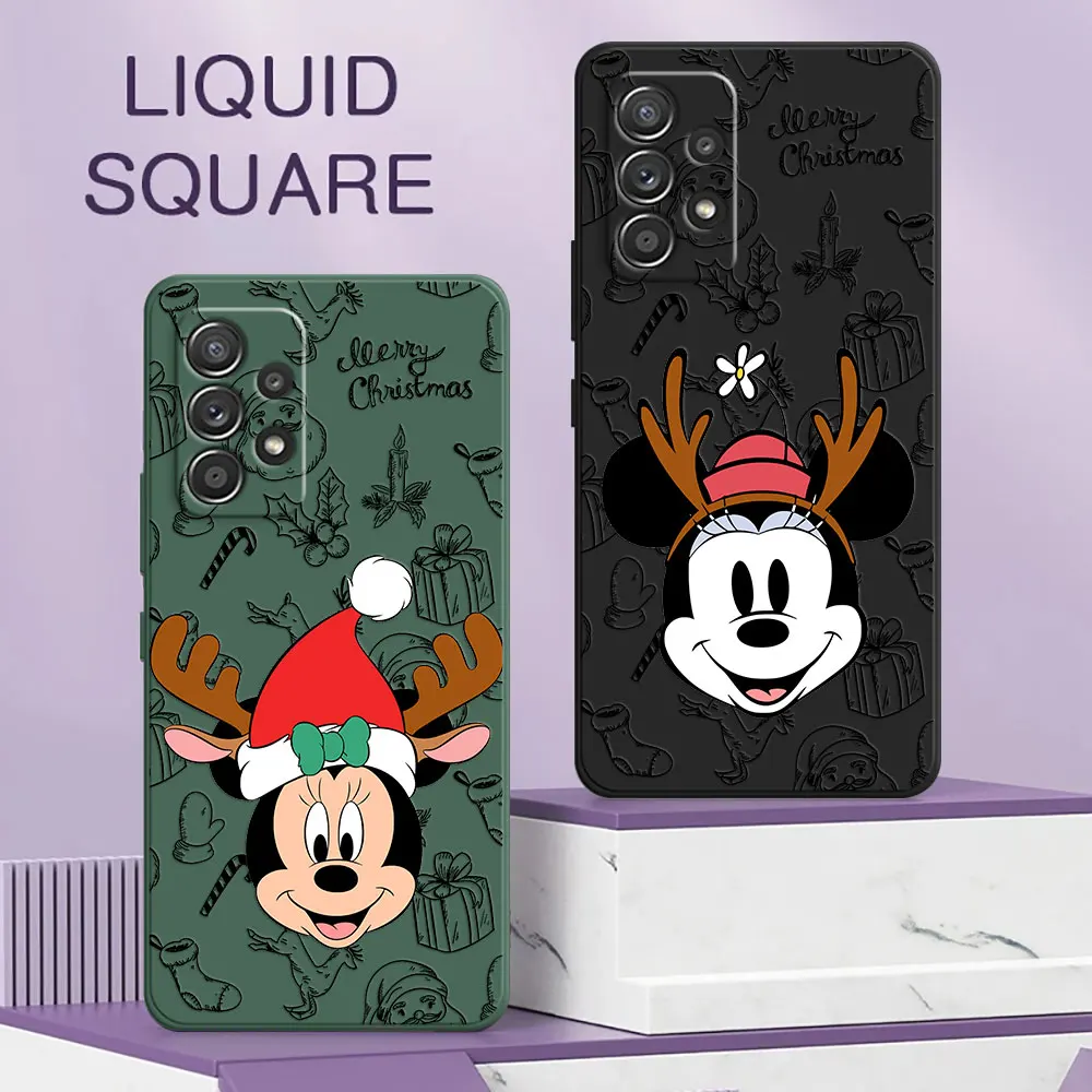 

Minnie Mickey Head Christmas A56 Case For Samsung Galaxy A55 A54 A53 A36 A35 A34 A52 A72 A32 A51 A26 A56 5G A07 A17 Phone Cover