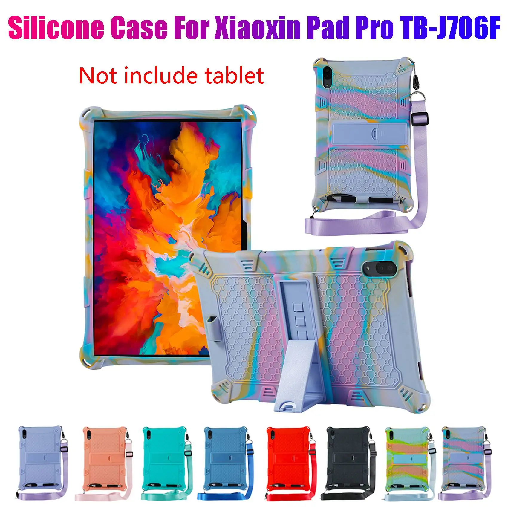 Silicone Case for Lenovo Xiaoxin Pad Pro TB-J706F 11.5 inch Case Anti-Drop Case with Adjustable Tablet