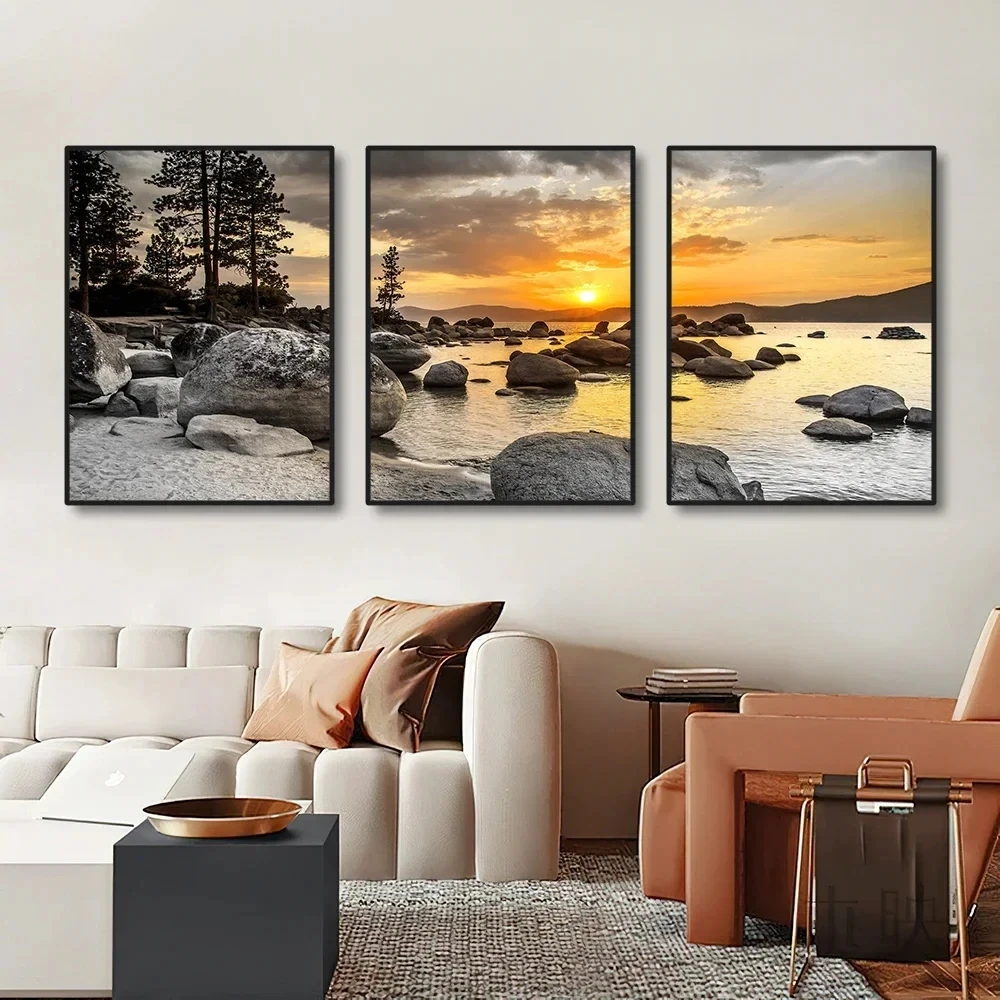 Sunset Sea Beach Natural Landscape 3Pcs 5D Diamond Painting New Arrival Home Decor DIY Embroidery Mosaic Jewel Cross Stitch