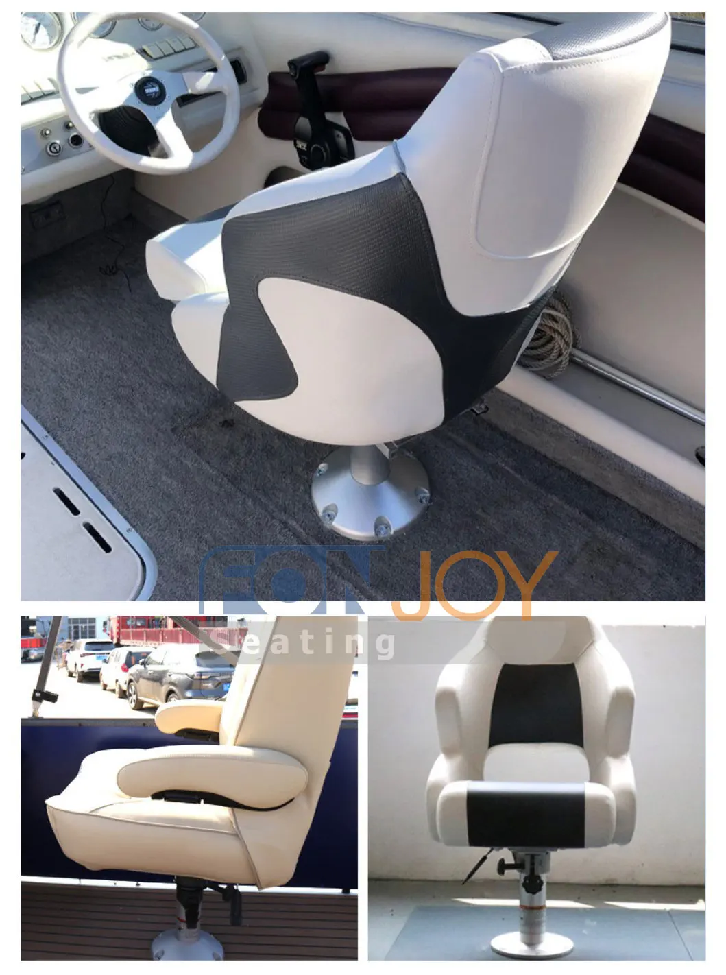 سبائك الألومنيوم البحرية 360 ° قاعدة مقعد دوارة تعمل بالغاز قابلة للتعديل لليخوت أو كرسي القوارب البحرية #6
