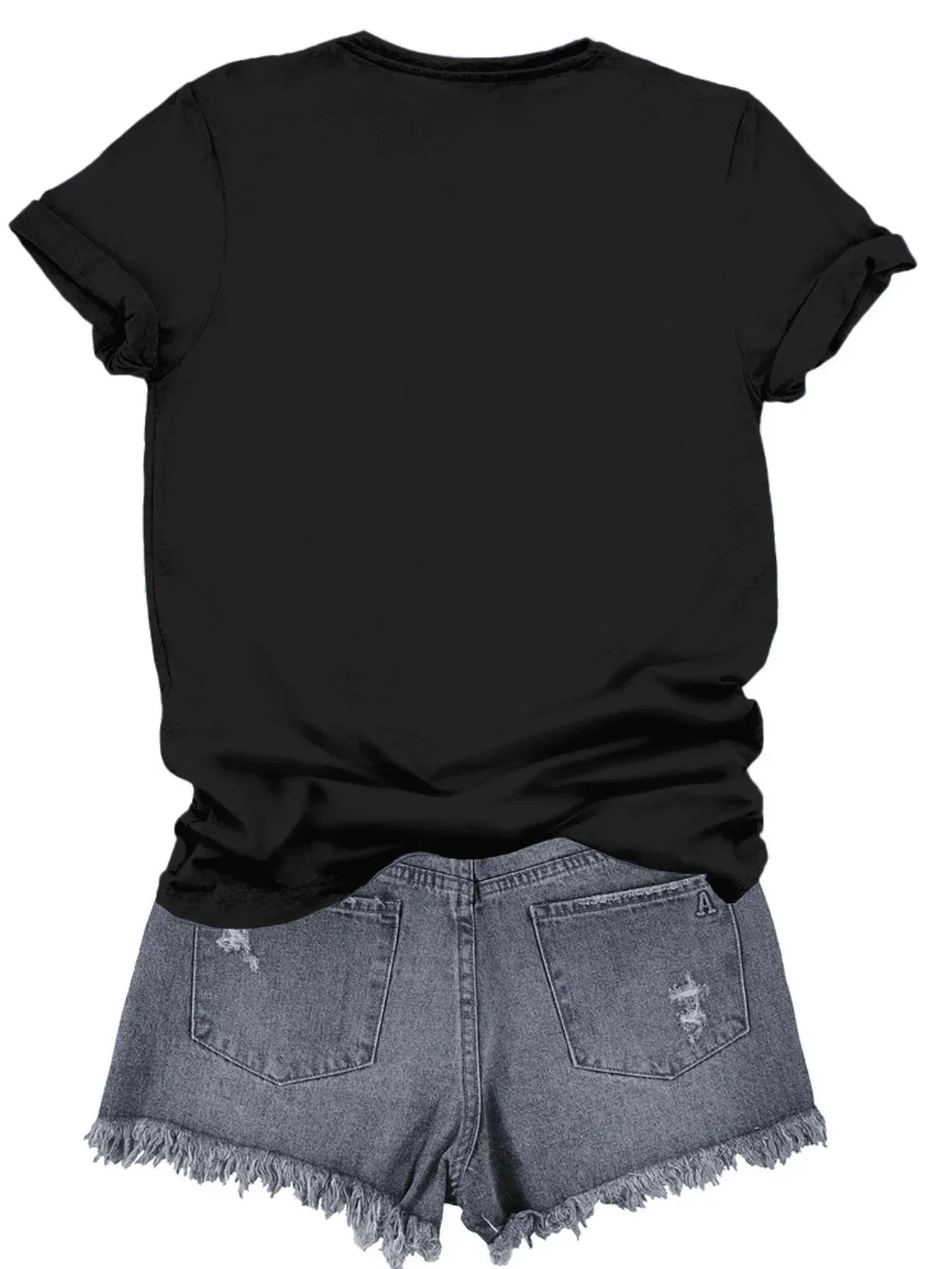 T-shirt con alfabeti girocollo a maniche corte, abbigliamento estivo per donna, abbigliamento gotico da donna