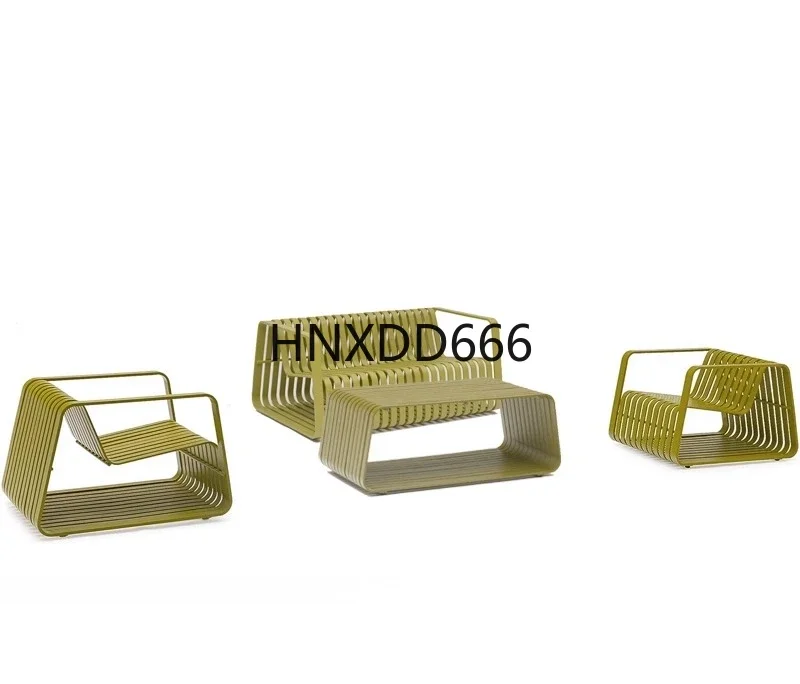 Outdoor aluminum alloy sofa coffee table combination courtyard waterproof furniture